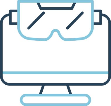 Vr oyun simgesi vektör illüstrasyonunu glesses