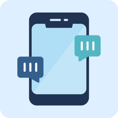 Sohbet Modern Simgesi, Beyaz Arkaplan Vektör İllüstrasyonu 