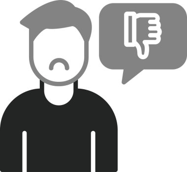 Hoşlanmamak, başparmak simgesi, vektör illüstrasyonu