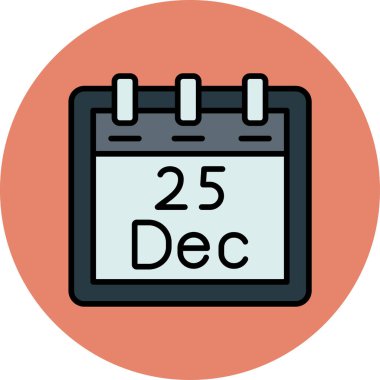 25 tarihli Aralık takvim simgesi