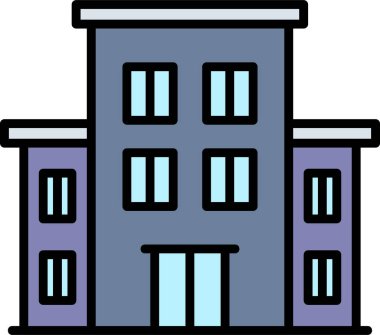 Hostel binası ikon vektör illüstrasyonu
