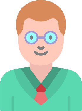 Profesör Avatar simgesi, vektör illüstrasyonu 