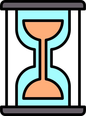 Kum saati simgesi, vektör illüstrasyonu 