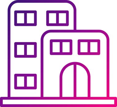 Şehir binası simgesi, vektör illüstrasyonu basit tasarım