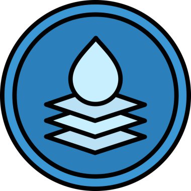 Su geçirmez yüzey çizgisi simgesi. Su geçirmez sembol kavramı beyaz arkaplanda izole edilmiş. Vektör illüstrasyonu