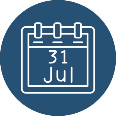 Temmuz takvim ikonu. vektör illüstrasyonu