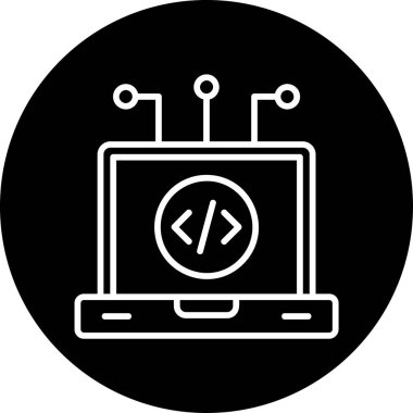 dizüstü bilgisayar simgesi, vektör illüstrasyonu basit tasarım