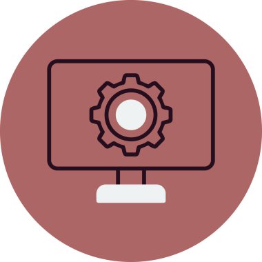 düz ayar simgesi, vektör illüstrasyonu