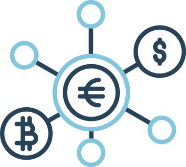 Basit para birimi. Ağ simgesi. resimleme