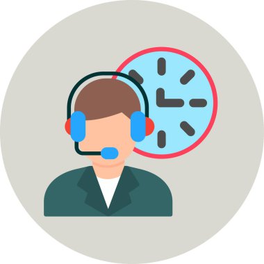 operatör düz simge, vektör, illüstrasyon