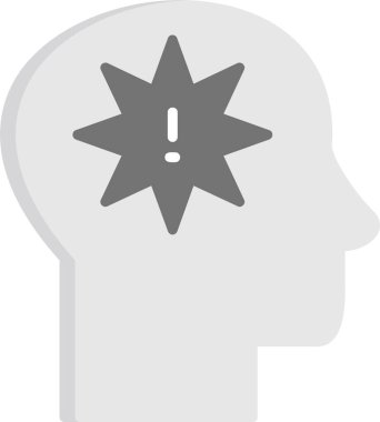 Ünlem işareti olan adam düz simge, panik konsepti, vektör illüstrasyonu