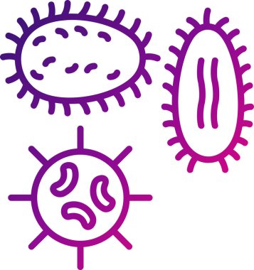 Mikroorganizmalar. Web simgesi basit illüstrasyon
