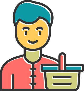 Müşteri hizmet vektör satırı simgesi