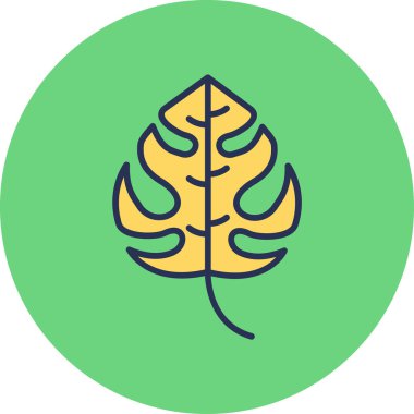 Canavar yaprağı ikon vektör illüstrasyonu