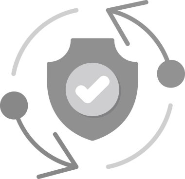 Veri koruma kalkanı simgesi ana hat biçiminde 