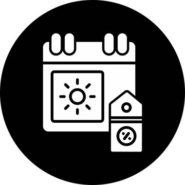 Yaz İndirimi Web ikonu vektör illüstrasyonu