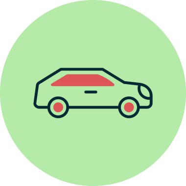 Vektör araba simgesi, temiz ve basit illüstrasyon.