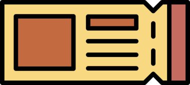 Bir bilet simgesinin vektör illüstrasyonu 