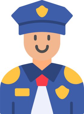 Polis. Web simgesi basit illüstrasyon