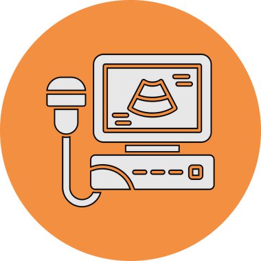 Ultrasonografi web simgesi vektör illüstrasyonu