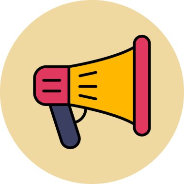 Megafon. Web simgesi basit illüstrasyon 