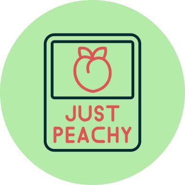 Sadece Peachy simgesi, vektör illüstrasyonu