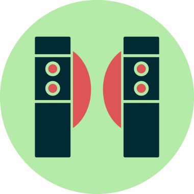 Turnike Simgesi Beyaz Arkaplanda İzole Edildi 