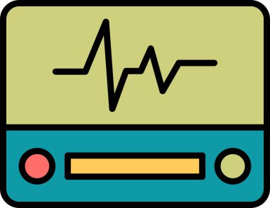 Elektrokardiyogram web simgesi, vektör tasarımı 