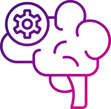 beyin ikonu vektör çizimi tasarımı