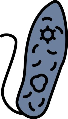 Euglenid bakteri simgesi, vektör çizimi basit tasarım