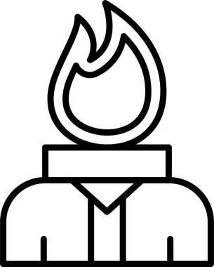 alevler içindeki baş tutku konsepti vektör illüstrasyonu 