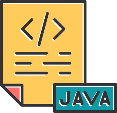 Java programlama kodu vektör illüstrasyonu 