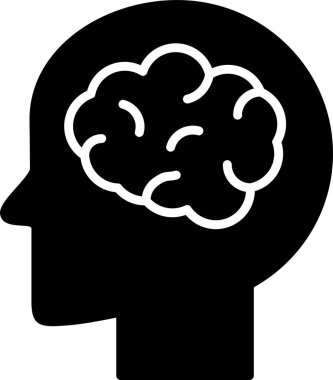 Beyin Simgesi Basit Vektör İllüstrasyonu 