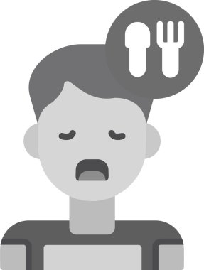 Yeme Bozukluğu Modern Simgesi, Vektör İllüstrasyonu 