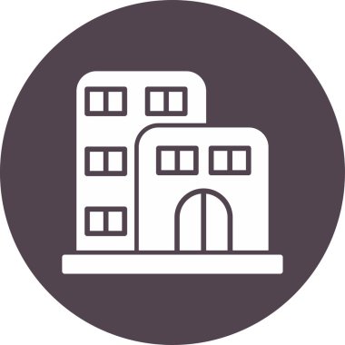 Şehir binası simgesi, vektör illüstrasyonu basit tasarım