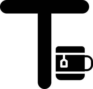 Büyük harf T web simgesi vektör çizimi