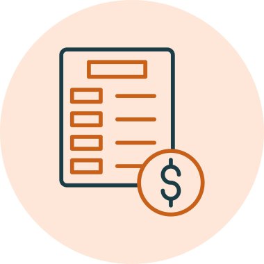 Fatura işi simgesi vektör illüstrasyonu