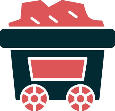 Maden arabası. Web simgesi basit illüstrasyon