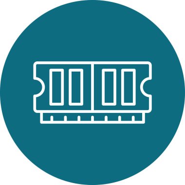 Bilgisayar ram simgesi, vektör illüstrasyonu basit tasarım