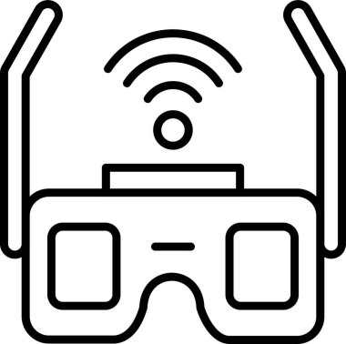 sanal gözlük simgesi, vektör illüstrasyonu 