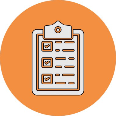 Web kullanımı için tasarlanmış kontrol listesi sembolünün grafiksel çizimi.