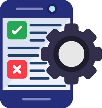 Test süreci simgesi, vektör illüstrasyonu basit tasarım