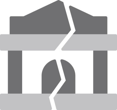 İflas simgesinin renkli vektör grafiği, web kullanımı için soyut olarak tasarlandı.