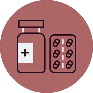 uyuşturucu ve hap ikonu vektör illüstrasyonu