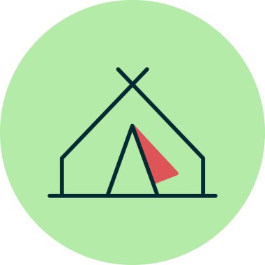 Basit kamp çadırı vektör simgesi