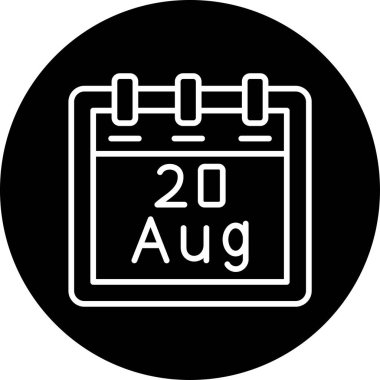 Ağustos takvim simgesi. vektör illüstrasyonu