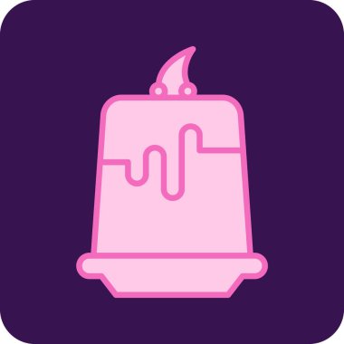 Pudding Web simgesi, basit vektör illüstrasyonu