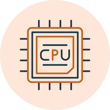 CPU icon, vector illustration simple design