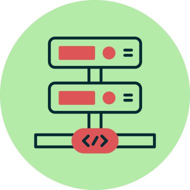 Arka uç. Web simgesi vektör illüstrasyonu