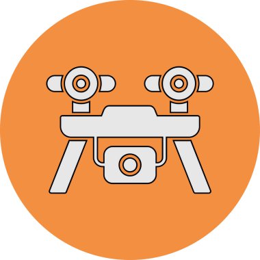 Drone simgesi, vektör illüstrasyonu basit tasarım
